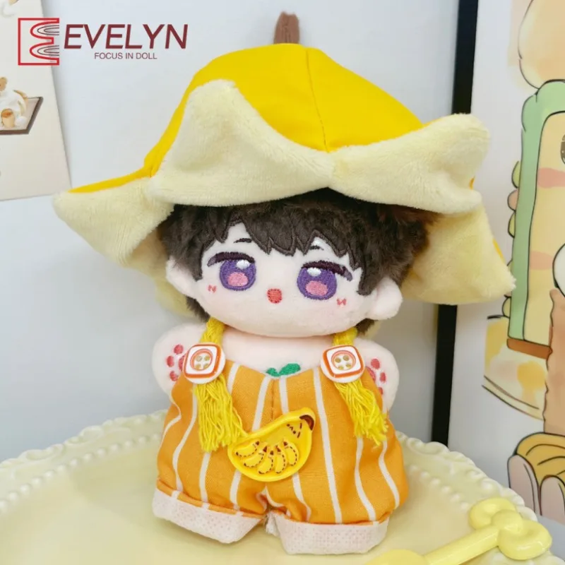 

Evelyn Game Love and Deepspace Xavier Caleb 10CM Idol Plush Doll Clothes Banana Overalls Hats trendy casual doll clothing Gift