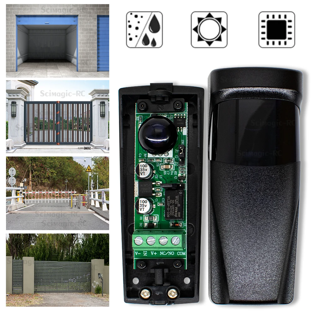 الكهروضوئية التلقائي بوابة مستشعر سلامة الباب إنذار مستشعر شعاع الأشعة تحت الحمراء الكهروضوئية 15 متر كشف المدى 12 ~ 24 فولت 3.6 فولت بطارية تعمل بالطاقة