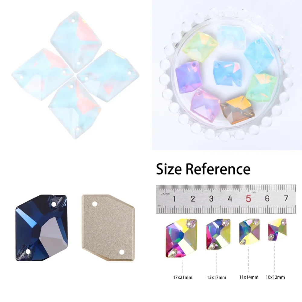 

QIIY Cosmic High Quality Flatback Glass Sew on Rhinestones Crystal AB Sewing Stones For Clothes Crafts Decoration