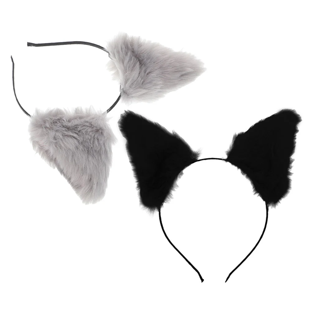 2 pezzi di peluche orecchio di gatto fascia pelosa orecchie di Halloween fascia per capelli morbida donna ragazza costume accessorio per feste orecchie di gattino