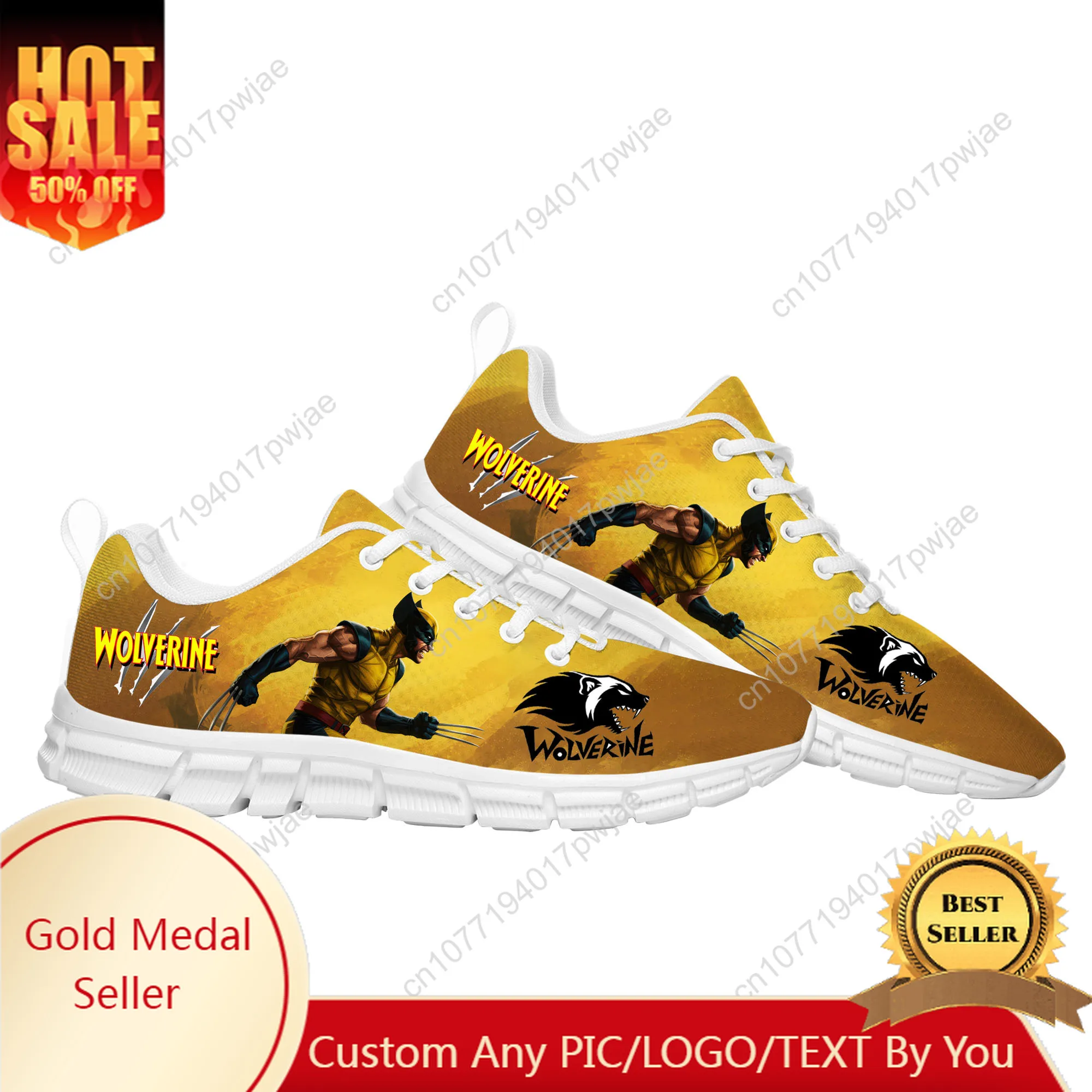 Marvels Wolverine Sports Shoes Mens Womens Custom Sneakers Lightweight Casual Sneaker