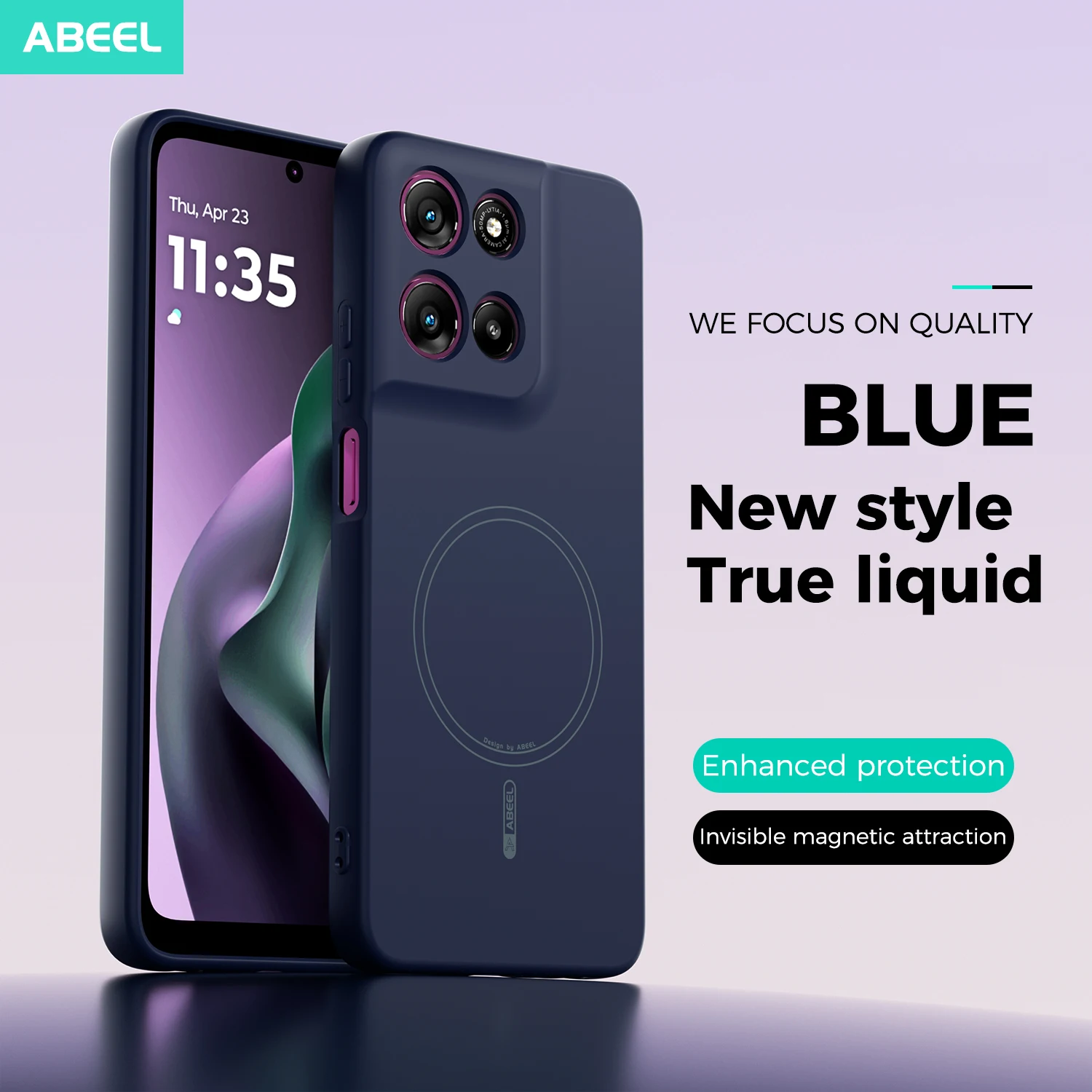 حافظة لهاتف موتورولا موتو جي بلاي 5G 2026 ذات ملمس يدوي من السيليكون السائل Magsafe غطاء هاتف محمول ناعم #1