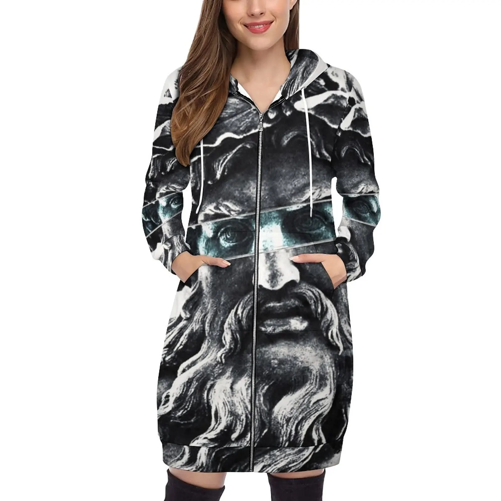 

Zeus The King Of Gods Pullovers Hoodies Long Sleeve Hoodie Sweatshirt Printed Pocket Hooded Sweatshirts For Women Zeus King God