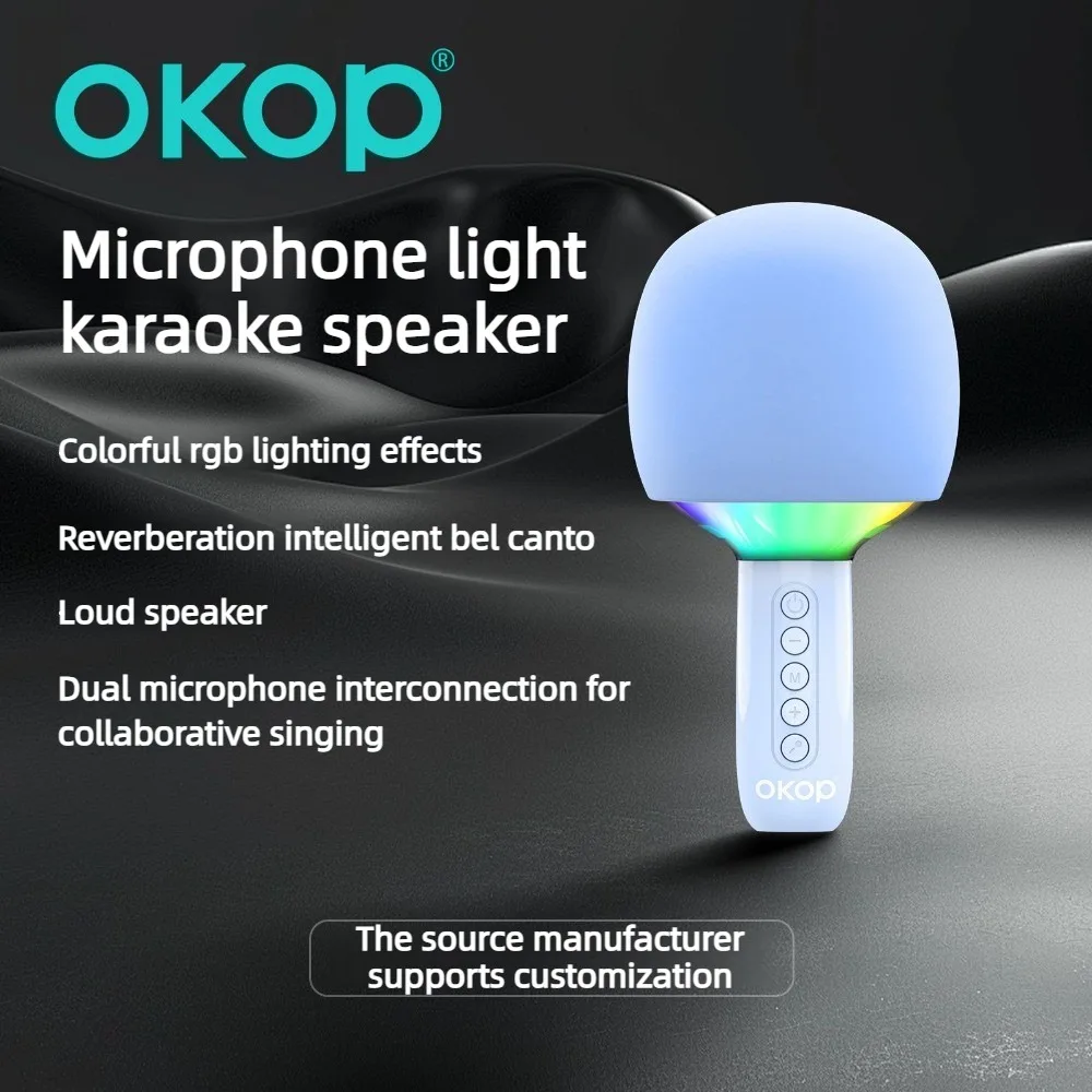 OKOP Bluetooth Speaker Integrated Microphone K Song Wireless Children Home KTV Entertainment Singing Artifact AI Speaker Device