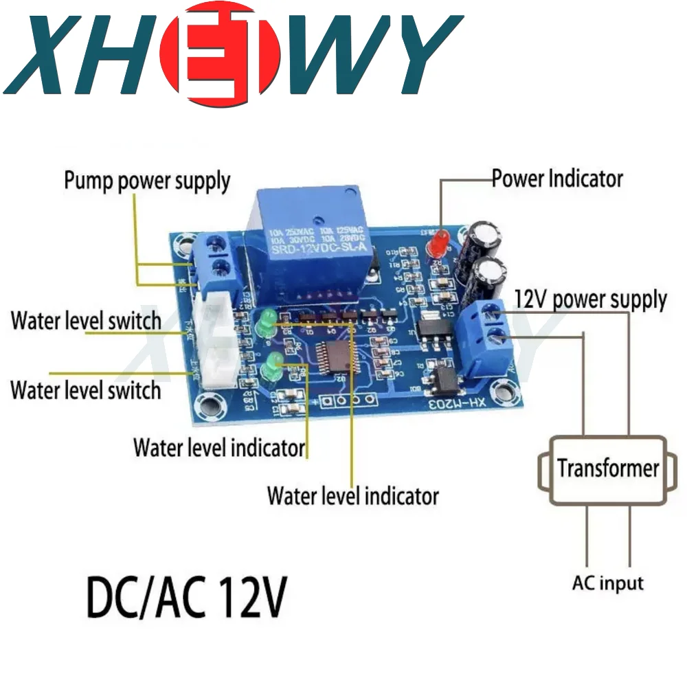 AC/DC 12V XH-M203 water level controller automatic water level controller water level switch level water pump controller