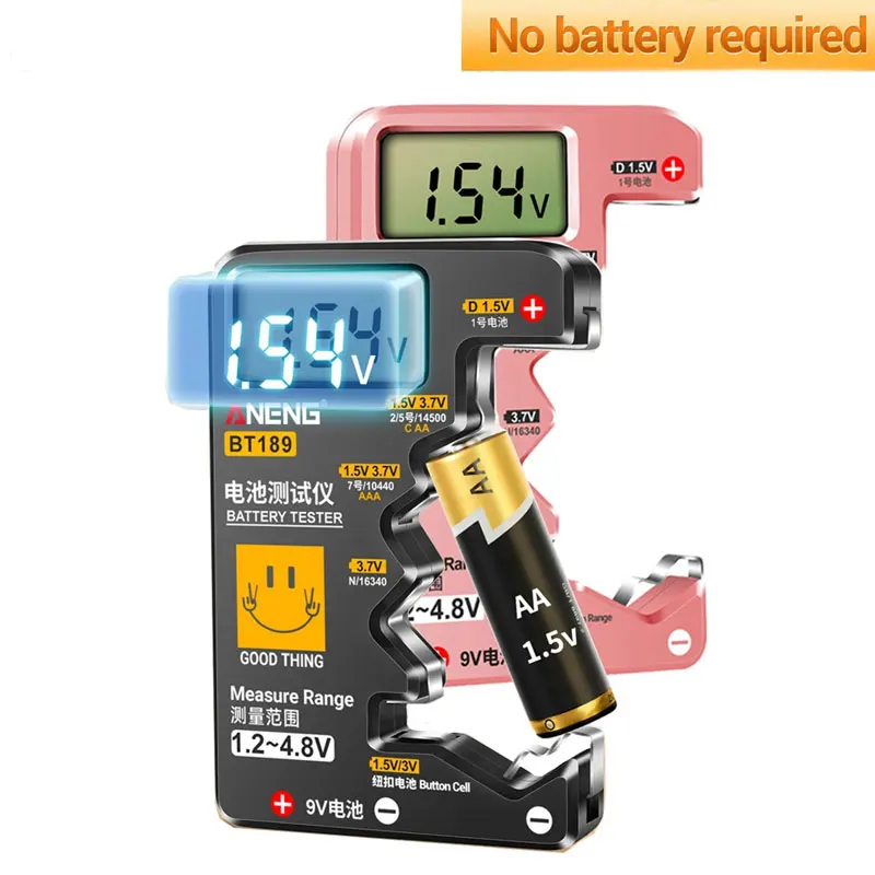 Universal Ultra-small Battery Tester 9V AA AAA Button Cell Household Battery Tester LCD Digital Display Power Bank Detector Tool