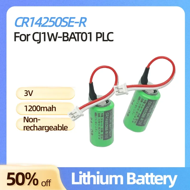 

CR14250SE-R 3V 1200mAh for CJ1W-BAT01 PLC Non-rechargeable Lithium Battery with Wire Connector Lithium Battery Replacement
