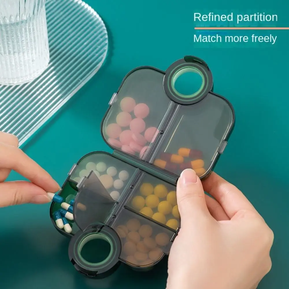 

Mini 6 Grid Mini Pill Box Transparent Moisture-proof Pill Organizer Case Weekly Portable Pill Dispenser Travel