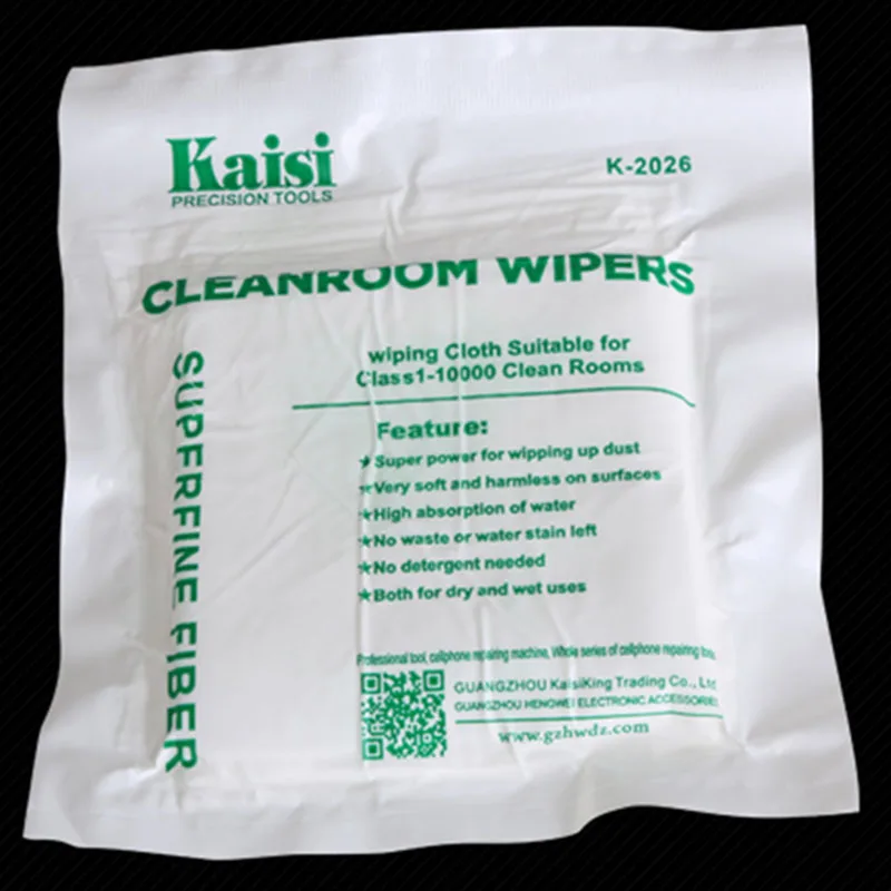 Kaisi 50Pcs Bag Soft  Cleanroom Wiper Non Dust Cloth Dust Free Paper Phone LCD Repair Tool for Class 1-10000 Clean Rooms