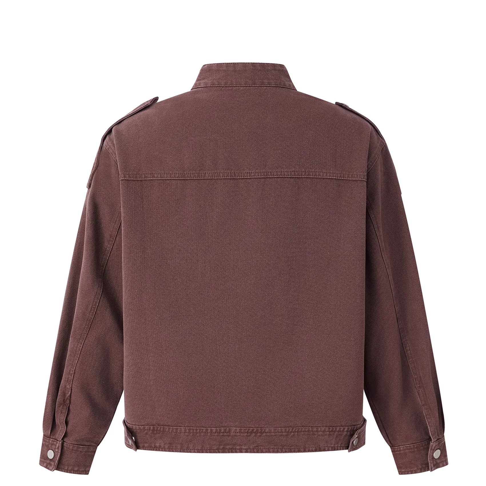 Maillard Color Boxy Short-Wide Washed Canvas Multi-Pocket Workwear Jacket for Men Autumn Unisex Loose Fit Jacket Trendy