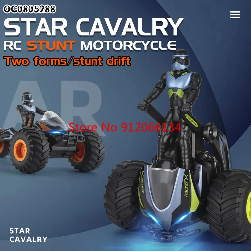 Voiture cascadeur RC multijoueur, déformation à deux formes, compétition, rotation à 360 °, éclairage omnidirectionnel, moto radiocommandée Drift