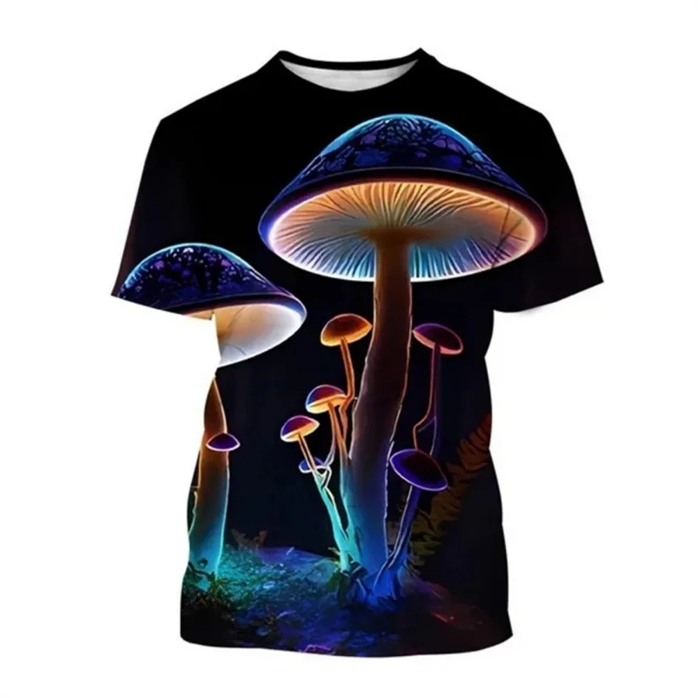 

Mushroom T-Shirt Plants Graphic T Shirts Summer Short Sleeve T-Shirts Crew Neck Fashion Harajuku Man Clothes Oversize T-Shirts