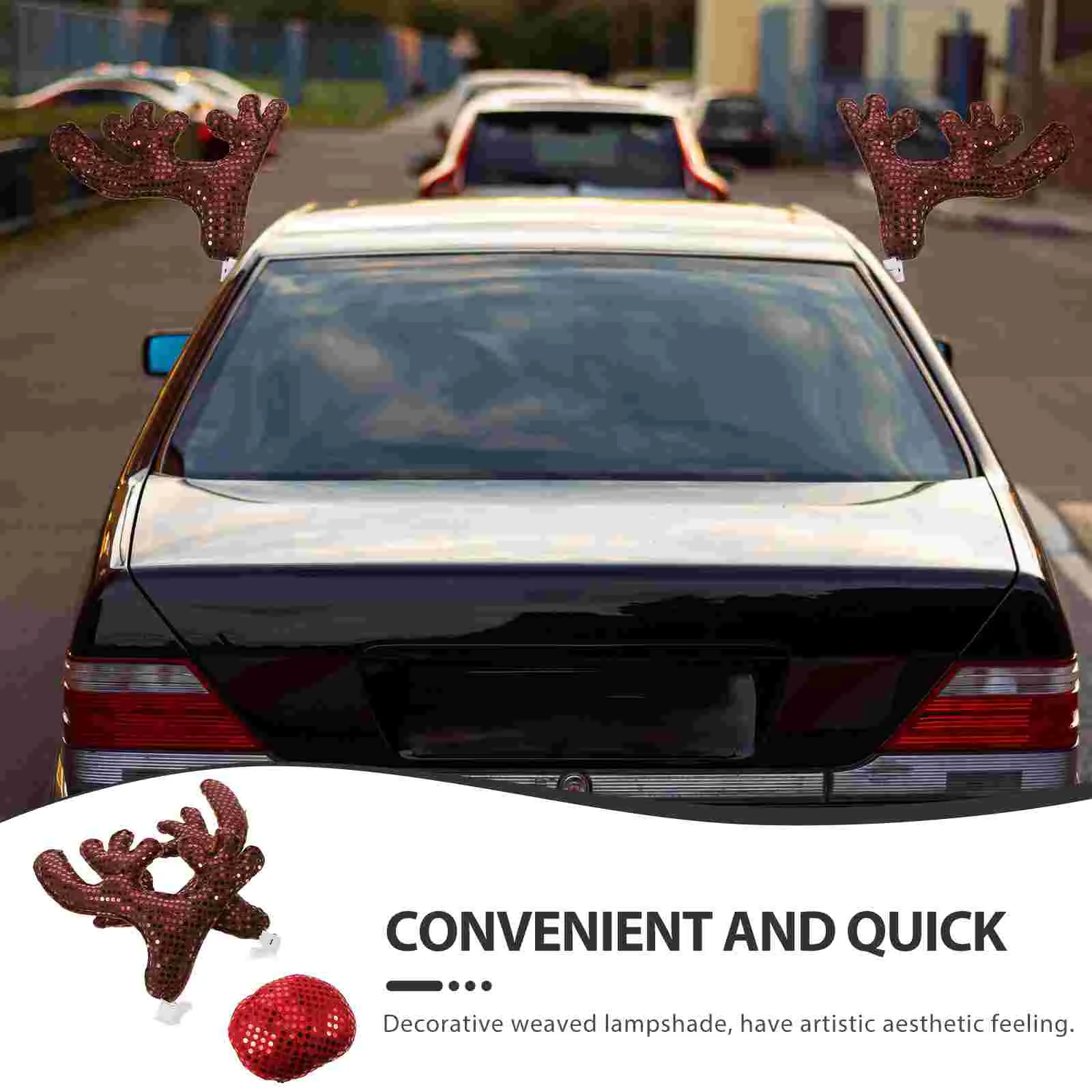 Car Antlers Decoration Vehicle Exterior and Interior Kit Decorate Festival Decorations for outside Accessories