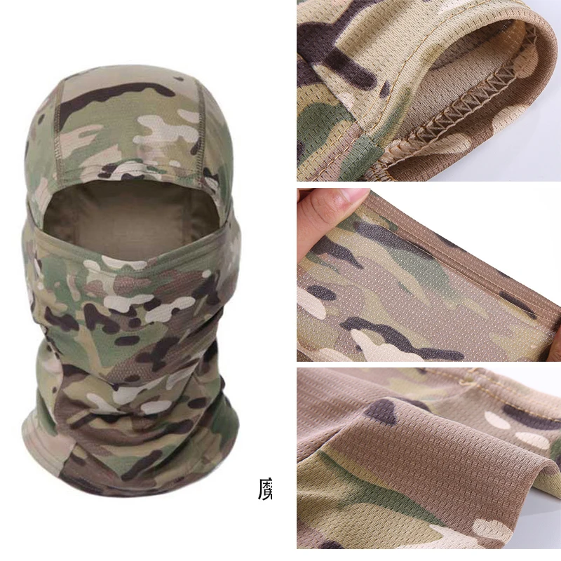 Outdoor Cycling Hunting Head Cover Scarf Multicam Airsoft Cap Men Tactical Camouflage Full Face Mask Ski Bike