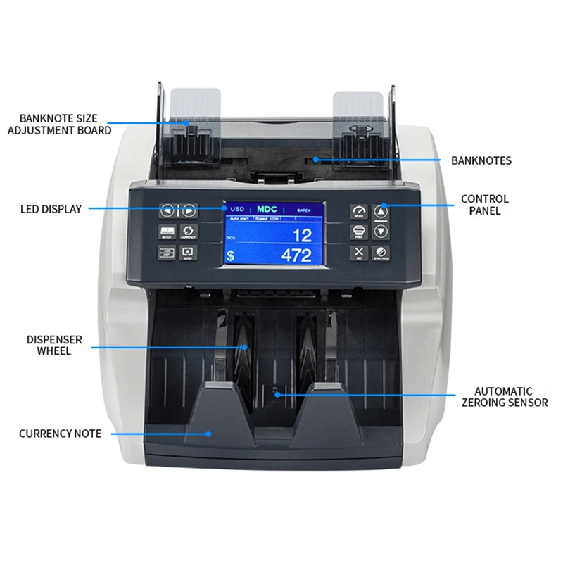 Money Detector Banknote Counter with Printer Loose Note Counting Machine Cis High Quality Value Counter Mix Banknote