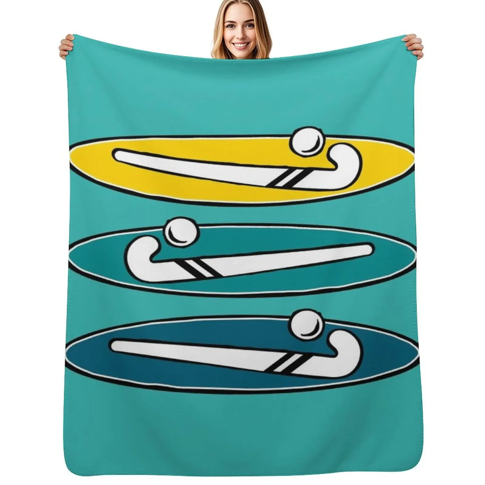 Hockey stick Throw Blanket Flannel Fabric Luxury Brand Decorative Sofas Giant Sofa Personalized Gift Designers Blankets
