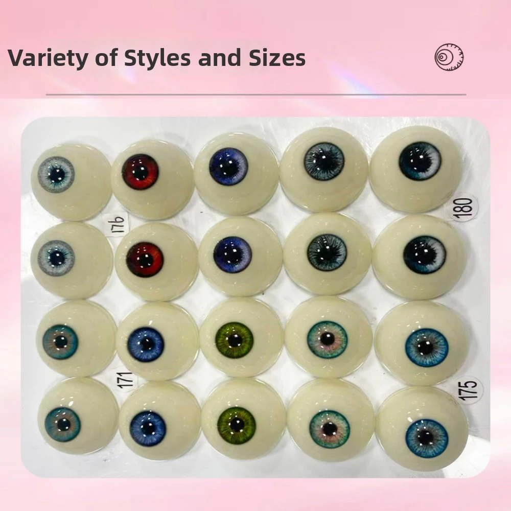 1pair 20mm Acrylic Fake Eyes Eyeballs with 3 Dimensional Fitting Eyes 10 Styles DIY Doll Making Crafts
