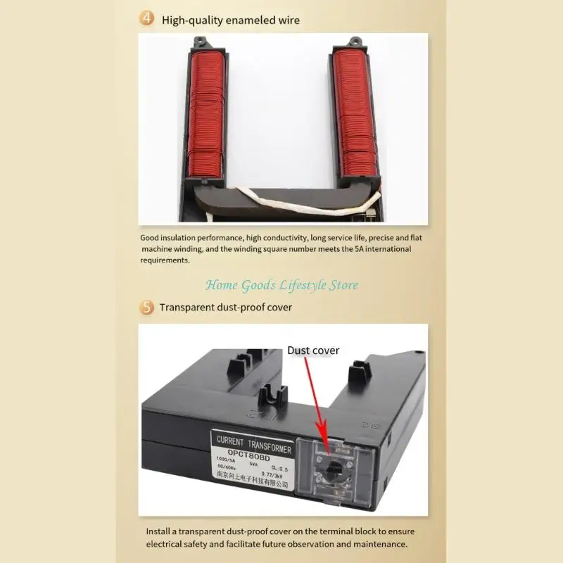 E74E Split Cores Current Inductors with Flame Retardant Housing for Easy Installation and Accurate Measurement