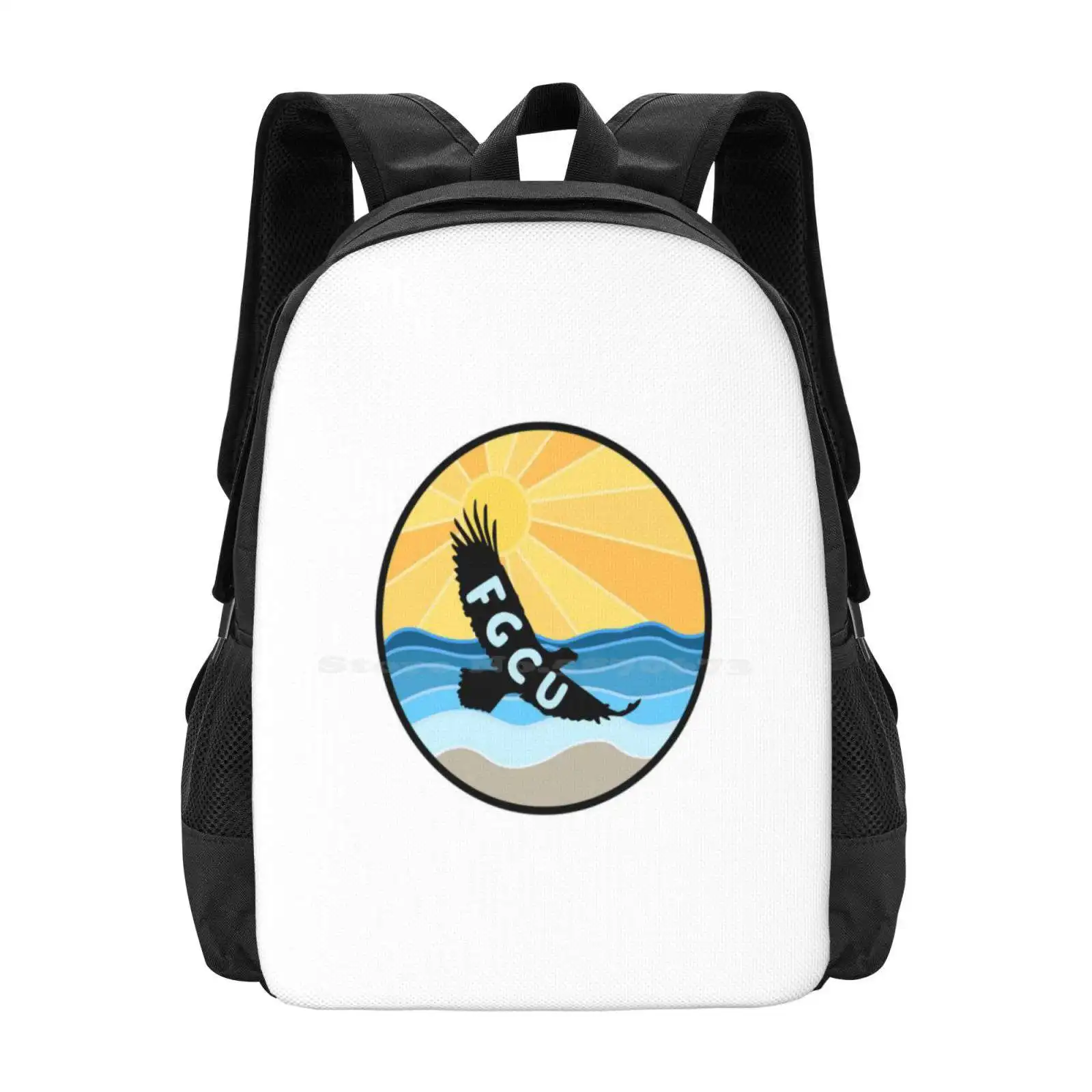 Fgcu Eagle And Beach Teen College Student Backpack Pattern Design Bags Azul The Eagle Go Fgcu Car Magnet Sunset Fort Myers