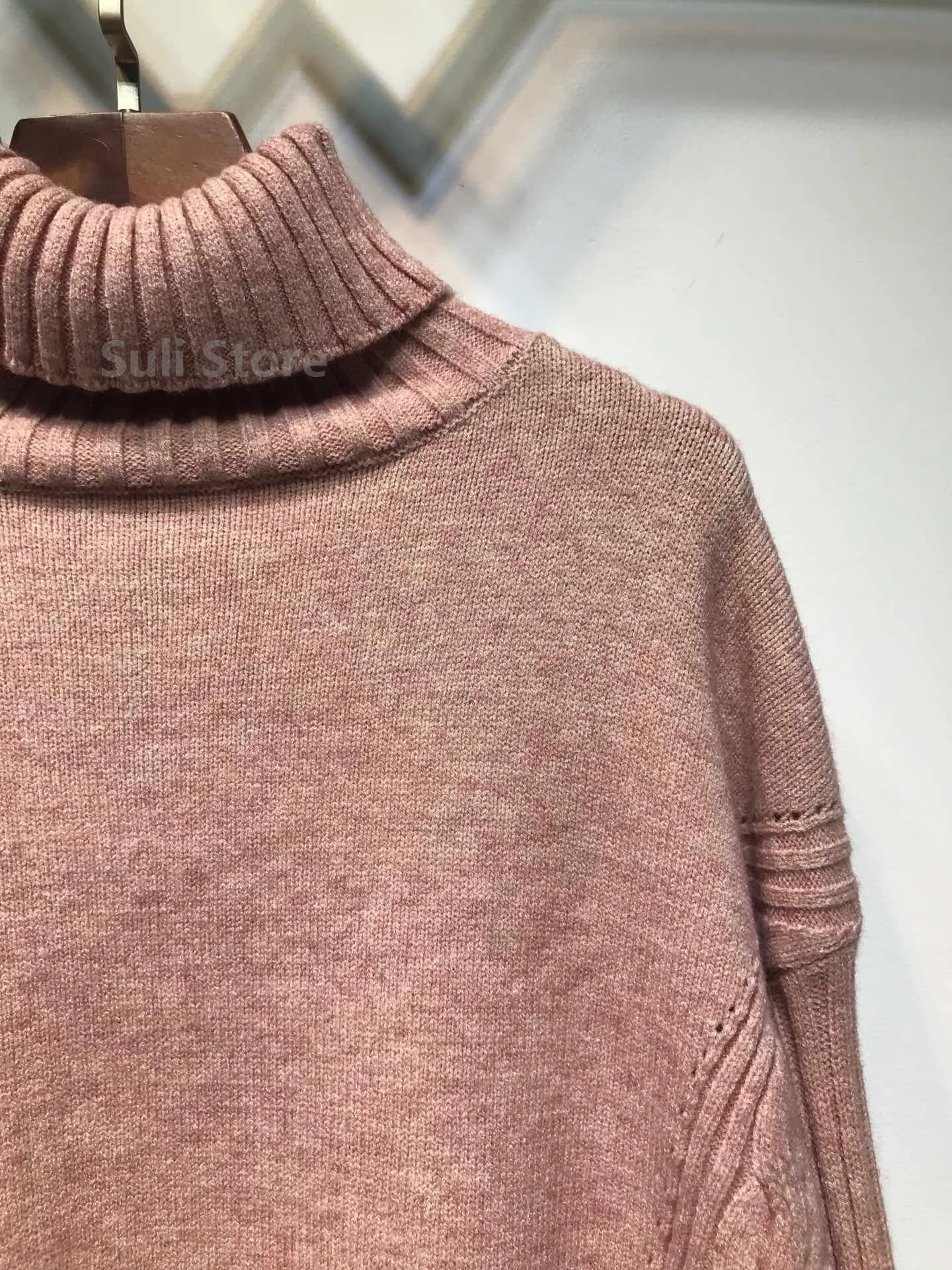 Sweater Set Warm suit for Women Winter Knitted Suits 2 Piece Set Soild Turtleneck Sweater + Loose Trousers Office Lady Suit