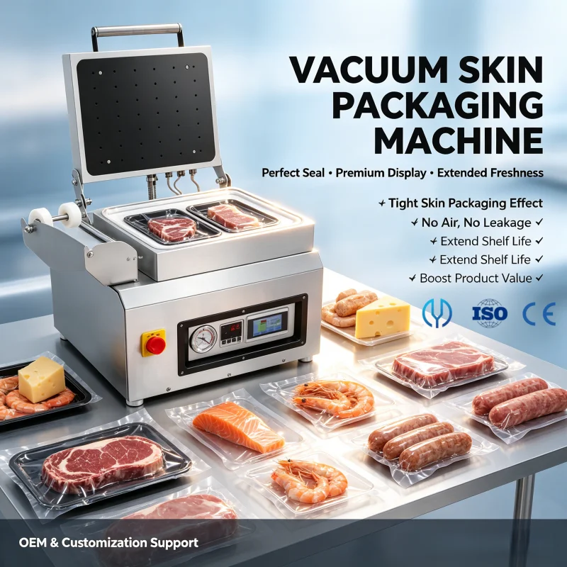 

Commercial Skin Pack Machine Vacuum Sealer Meat Seafood Fruits Vegetables Snacks Food Chicken Vacuum Packer