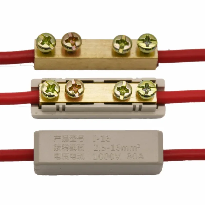 Electrical Accessories 10 Square Terminal Block High Power Wire Connector Brass + Flame Retardant Plastic Cable Connector