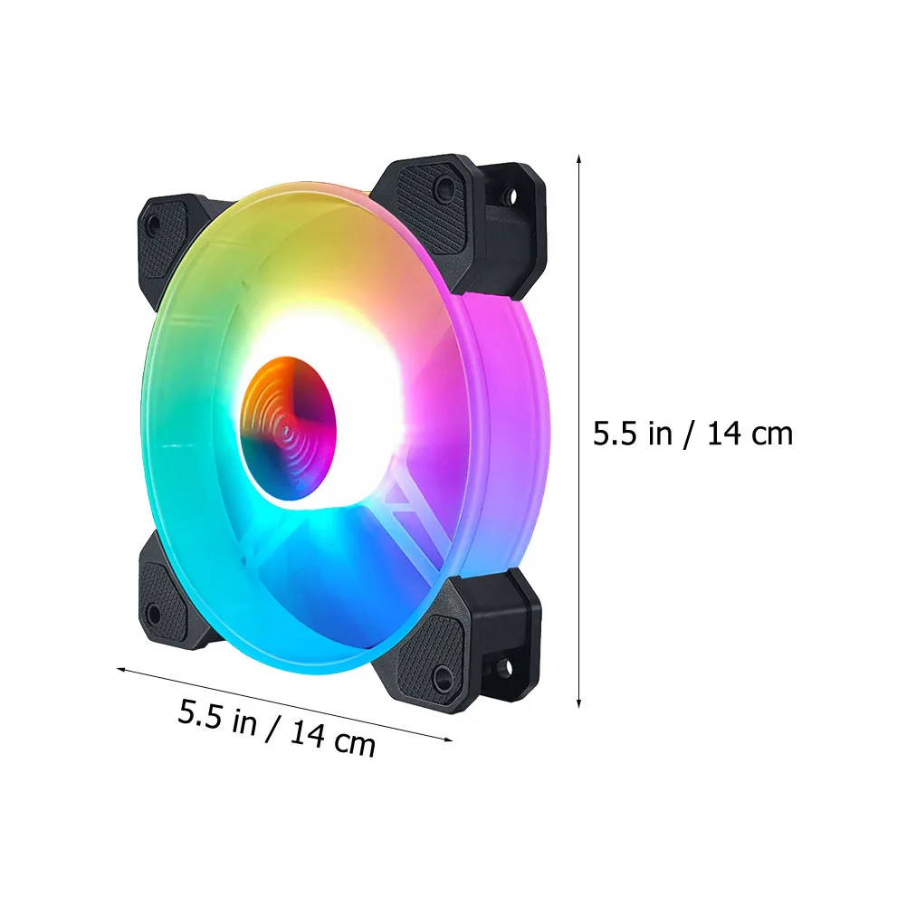 2Pcs 14Cm Rgb Lighting Fan High-End Desktop Case Cooler Noise Reduction Cooling System for Pc Stylish Design Luminous