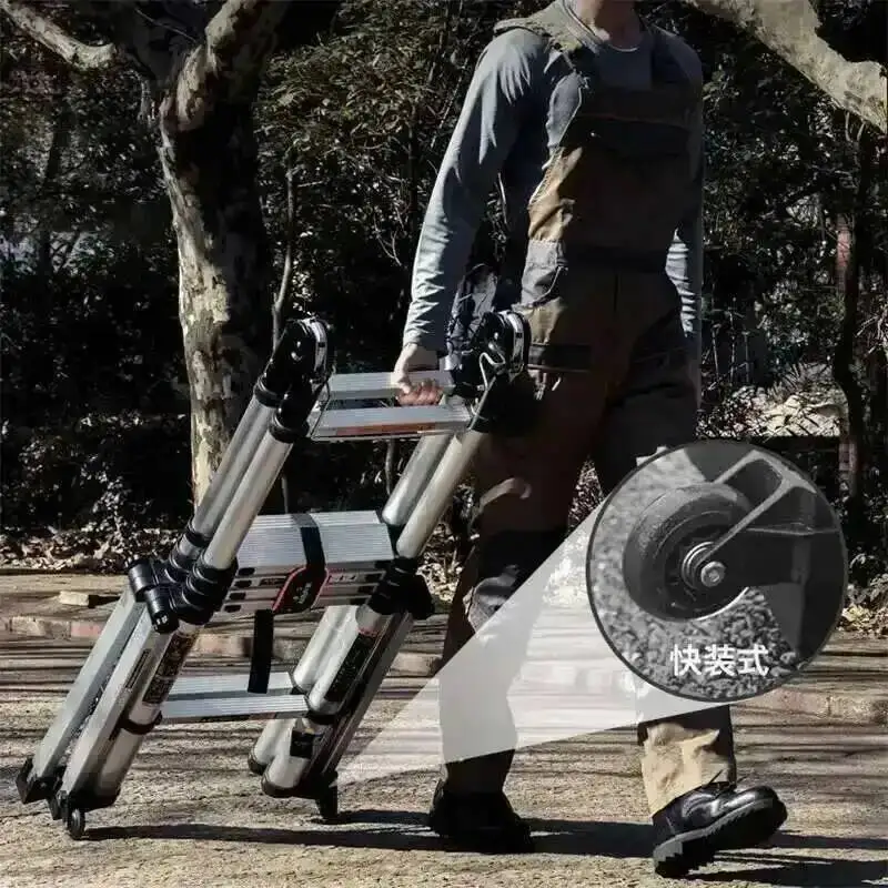 Lift Aluminum Alloy Stairs Multifunction Telescopic  Ladders Household Folding Ladders Herringbone Ladder Hot Safety Engineering