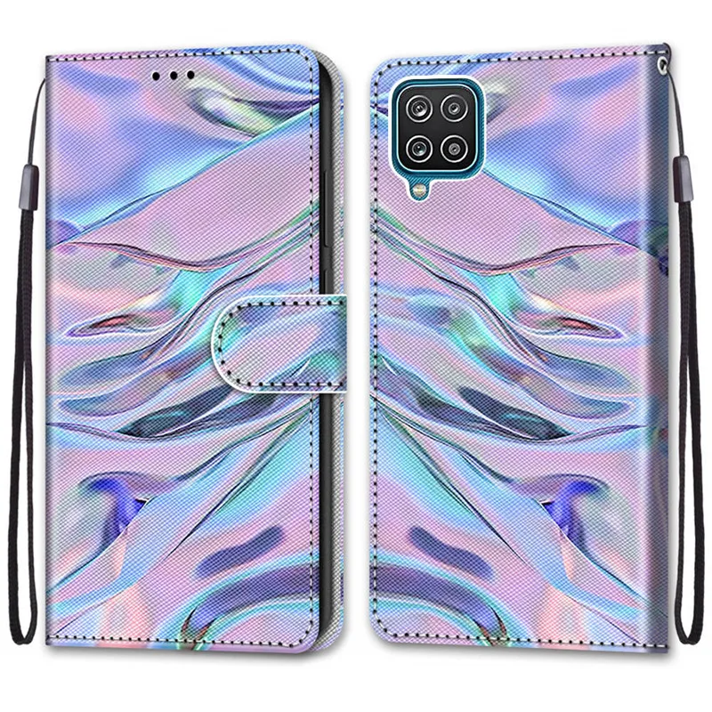 Flor padrão flip caso para samsung galaxy a12 m12 SM-A125F m127f/dsn a 12 carteira de couro casos telefone suporte livro capa sacos