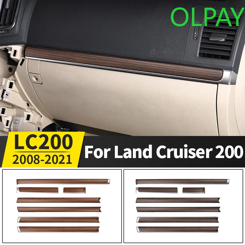 For Toyota Land Cruiser J200 2008-2021 LC 200 Peach wood replacement Door panel trim + central control trim Interior Accessories