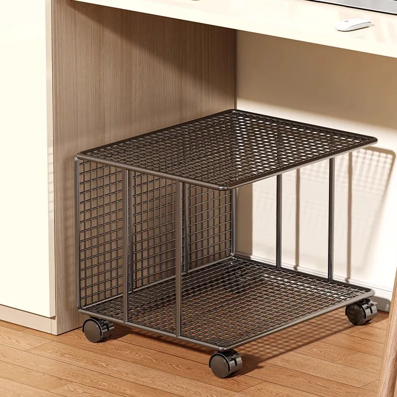 Large Capacity Removable  Iron Frame Storage Basket Study Under Desk Books Grid Rack Stable Structure Bookshelf 