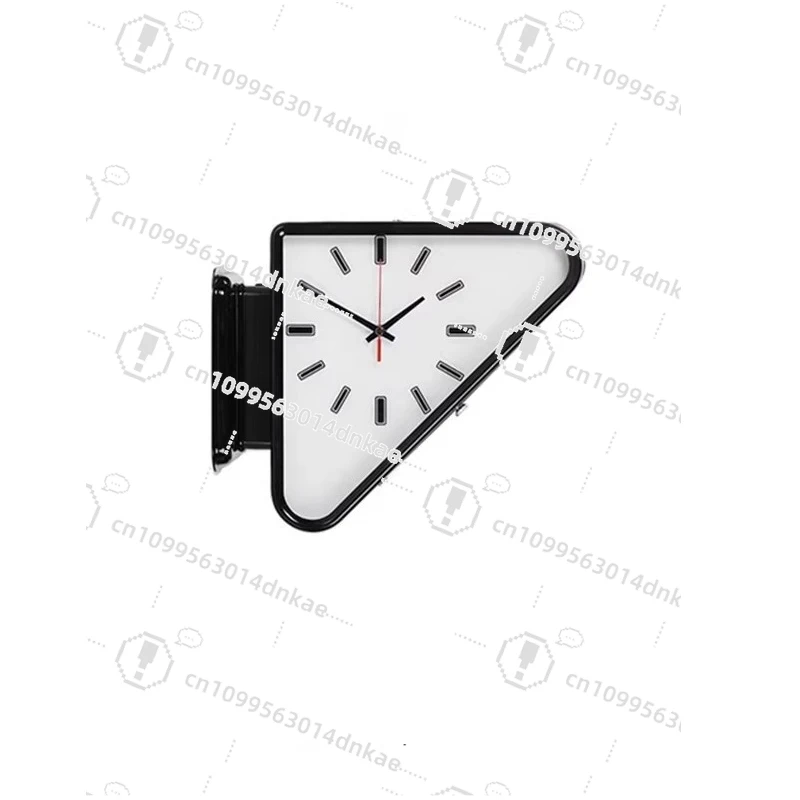 

Double-sided,Clock Metal Triangle Wall Clock Corner,Wall Hanging Double-sided Silent Clock