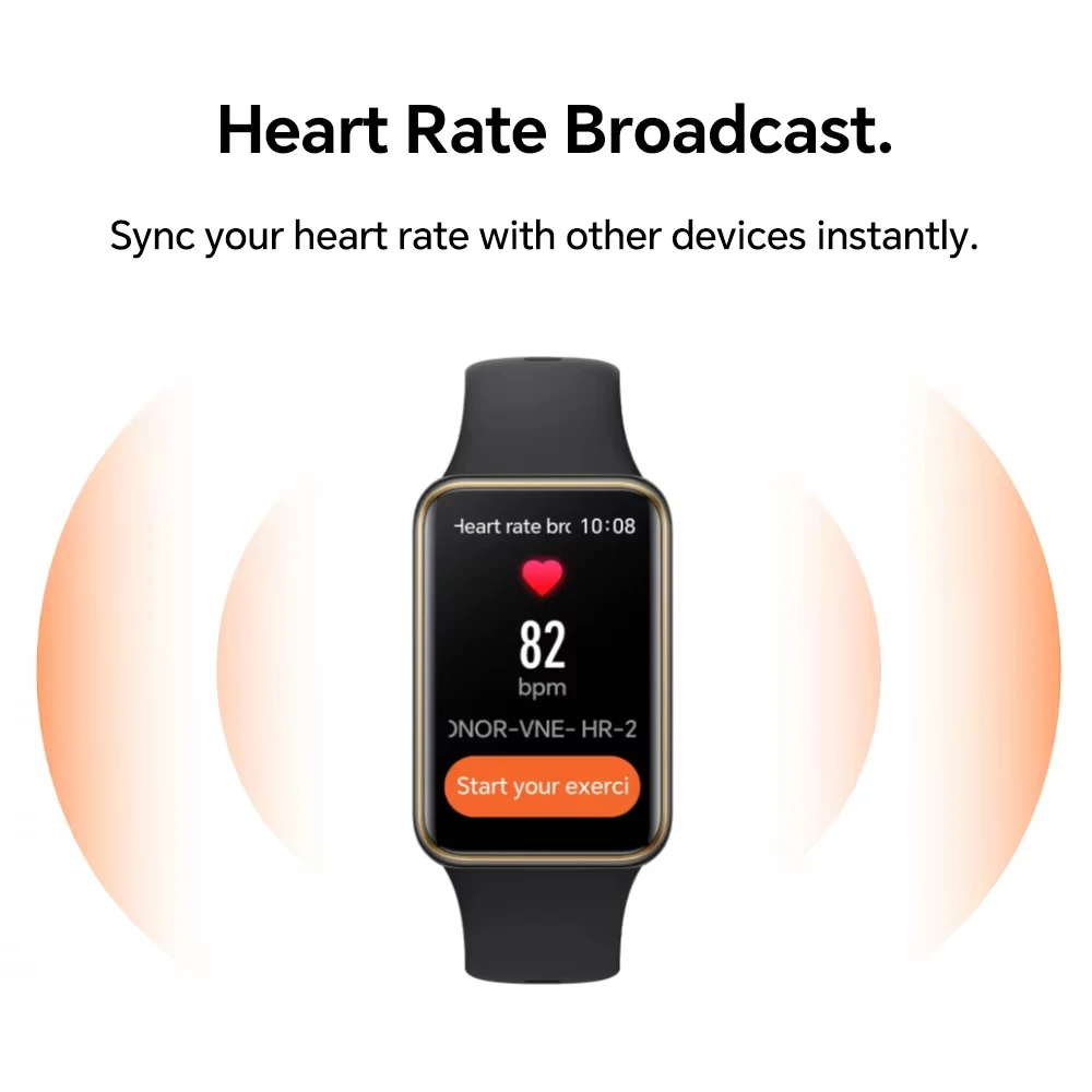 الإصدار العالمي Honor Band 10 تصميم ذو حافة منحنية صباح الصحة 1.57 بوصة شاشة AMOLED 5ATM مقاومة للماء بلوتوث 5.3