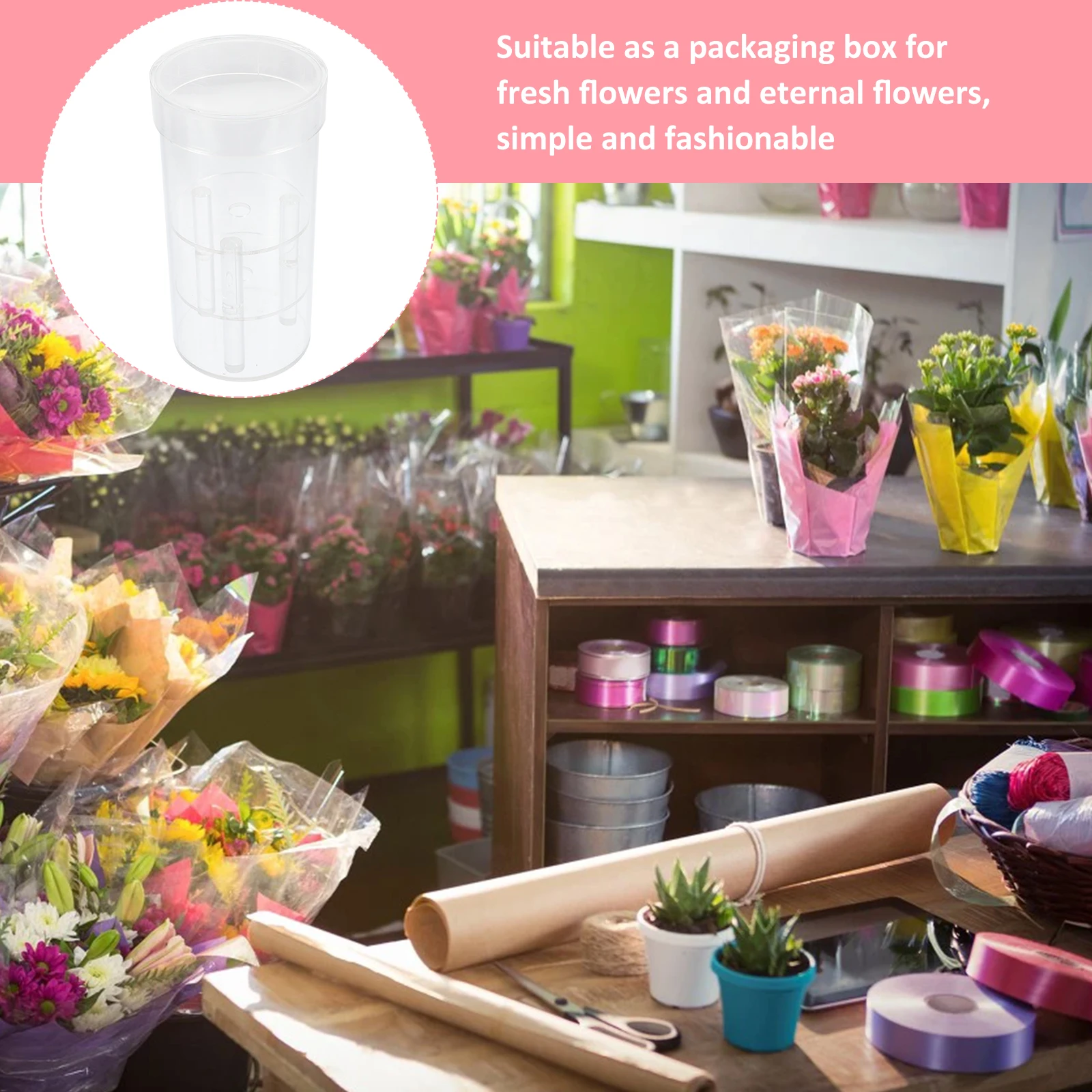 

Acrylic Flower Pot Clear Transparent for Fresh Flower Acrylic Storage Pot Flowers Preservation Storage Decorative Gift Vase