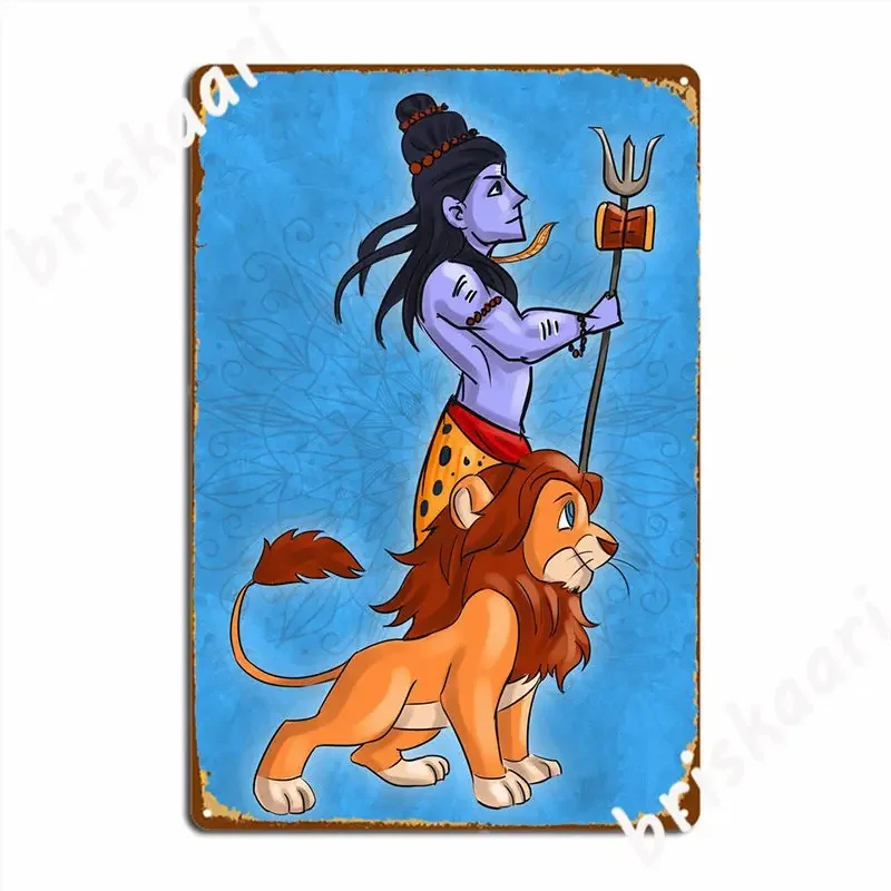 Lord Shiva And The Lion Metal Plaque Poster Cinema Kitchen Cinema Wall Decor Vintage Tin Sign Poster