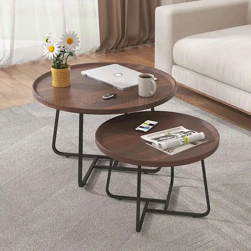 

Luxurious Living Room Small Coffee Table Simple Modern Home Round Coffee Table B&B Round Table Wood Furniture Living Room