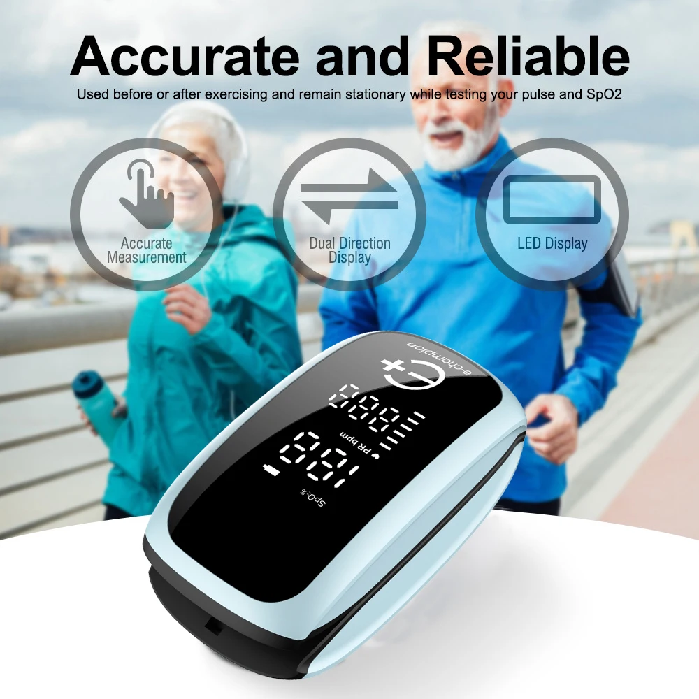 

AiQUE Rechargeable Medical Digital Fingertip Pulse Oximeter Blood Oxygen Saturation Meter Finger SPO2 PR Monitor Oximetro
