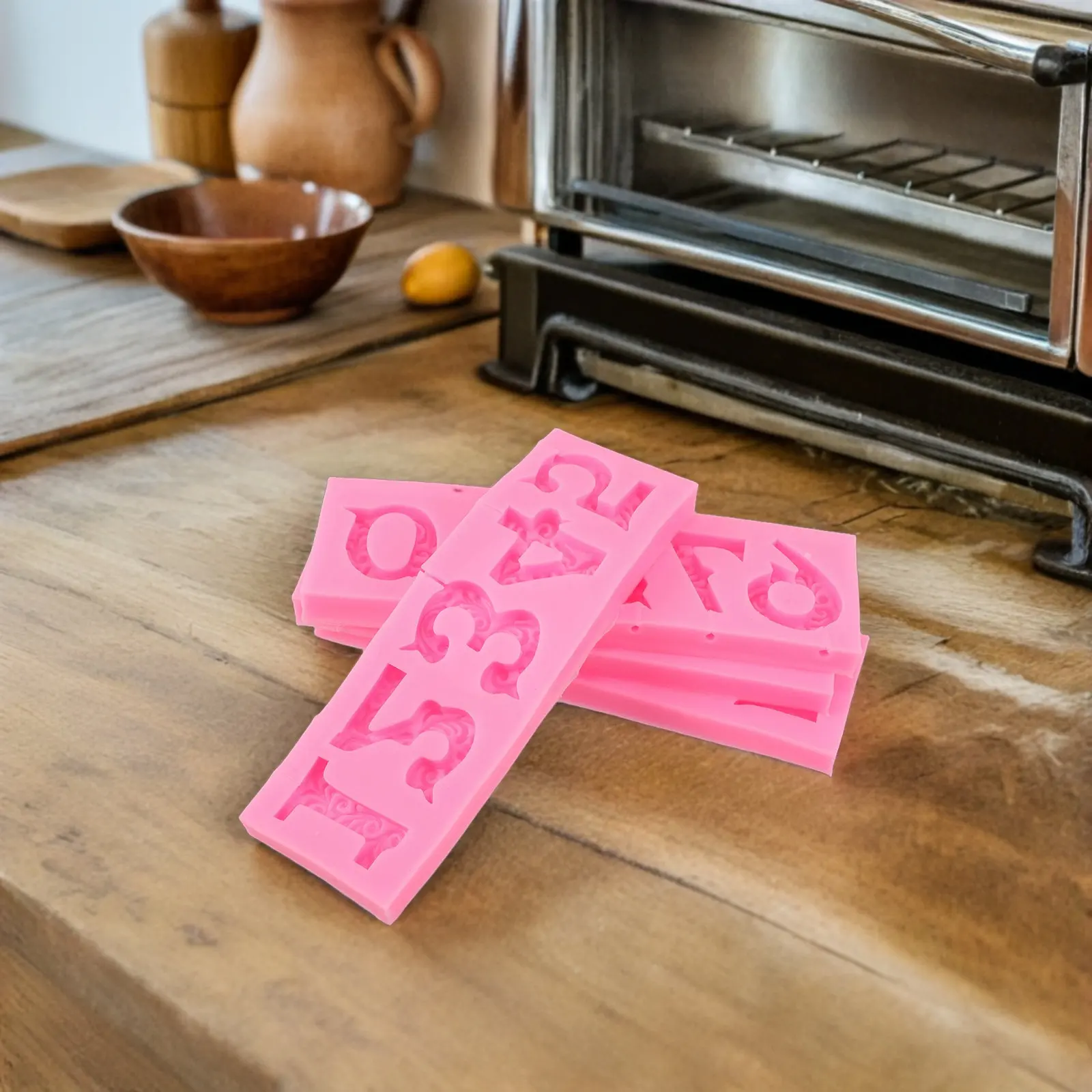 2Pcs Silicone Cake Number Molds 0-9 3D Fondant Baking Mold Chocolate Resin DIY Decorating Silicone Number Molds