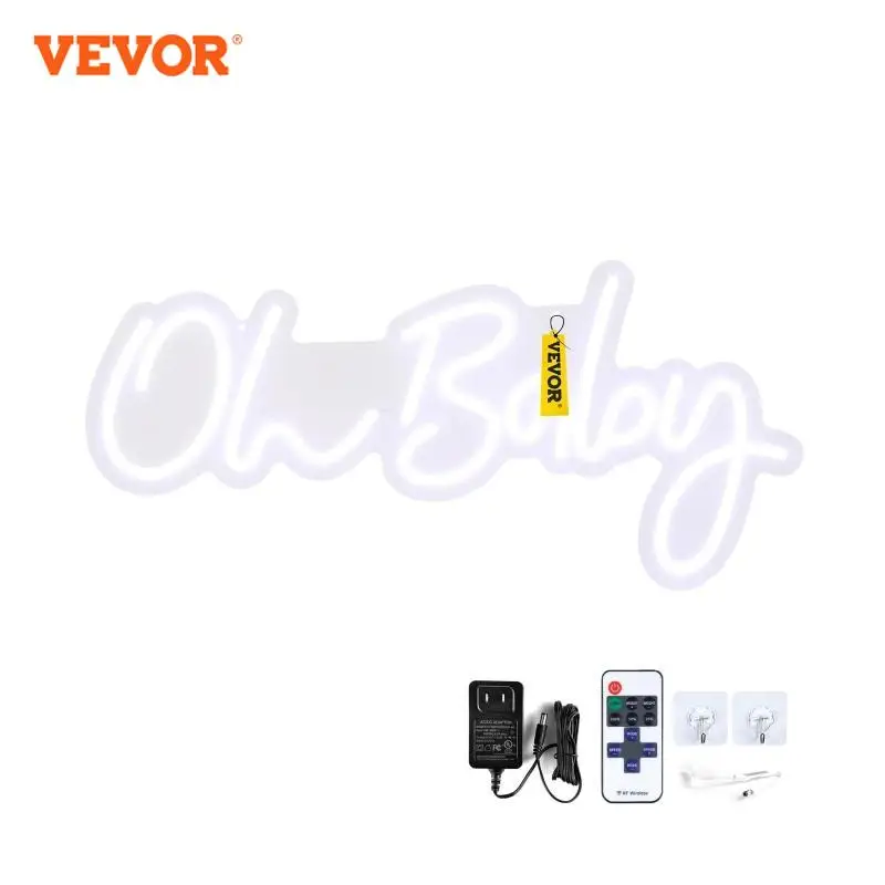 VEVOR Oh Baby Neon Sign Decoration Illuminated Lighting Signage Warm/Cold White Celebration Wall Party LED Neon Night Lamp