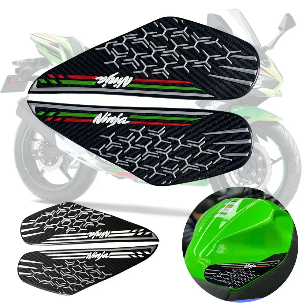 

3D Rubber Fuel Tank Pad Anti-slip Protector Motorcycle Sticker Decal Gas Knee Grip for Kawasaki Ninja 250 Ninja400 Z400 z 400