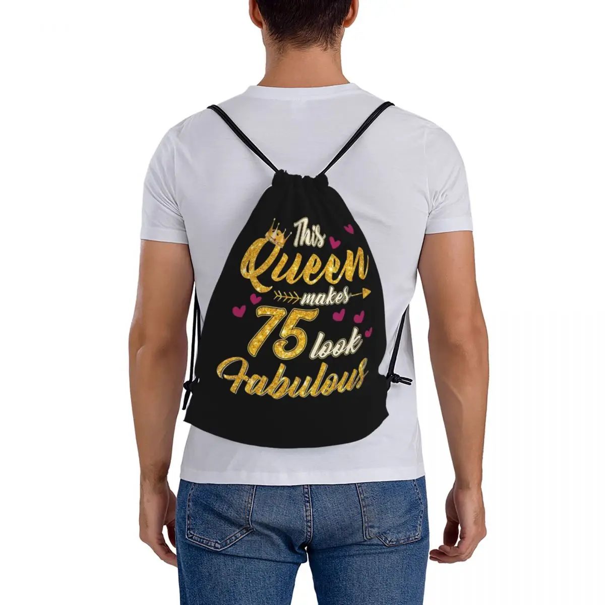 Women This Queen Makes 75 Look Fabulous Backpacks Casual Drawstring Bags Shoes Bag Book Bags for Man Woman Students