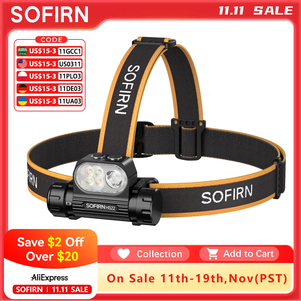 yZ[zSOFIRN HS22 wbhv 2500lm 18650 4000mAh d 2700-6000K iKFx SFT25R LED fAXCb`