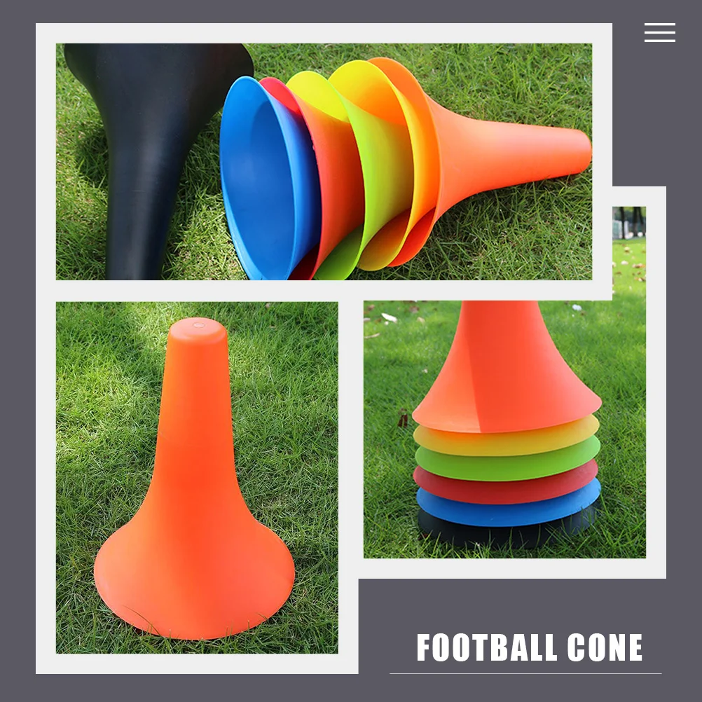 

6pcs Bright Sports Training Cones Football Agility Plastic Obstacle Markers For Soccer Kids Youth Practice Gear Stackable