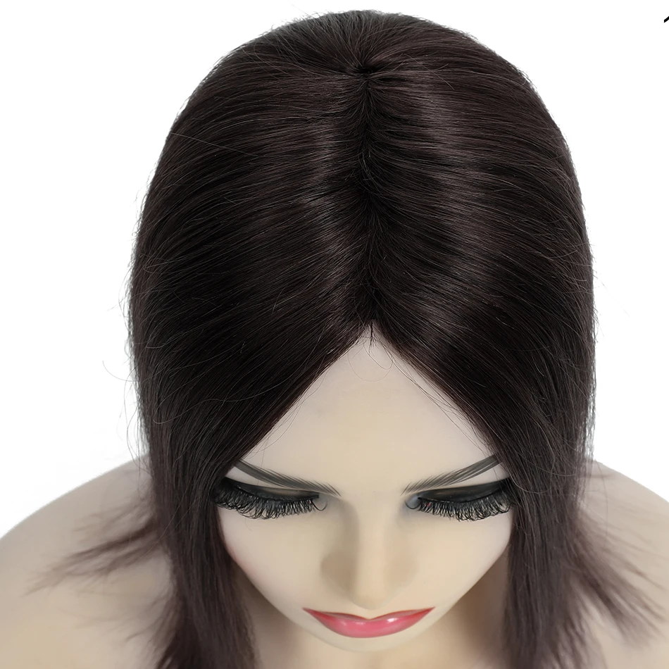 Audelami 7×10 Skin Base Human Hair Topper Extension Straight Clip in Hairpiece Remy Hair Piękne 100% ludzkie włosy dla kobiet