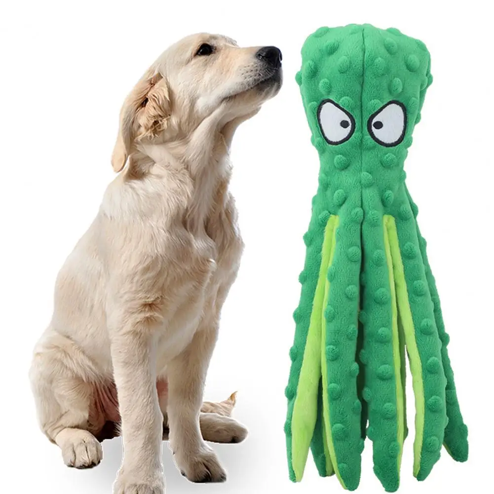 Dog Toy Bite Resistant Plush Safe Octopus Puppy Toy for Home