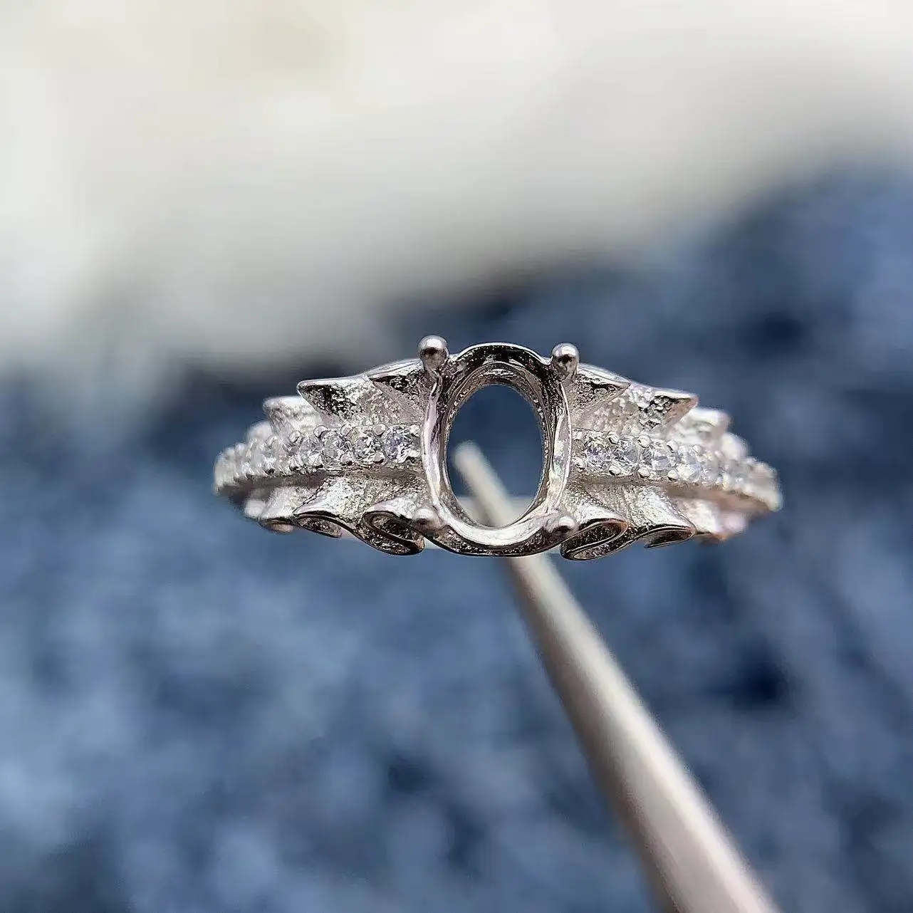 

MeiBaPJ Inlay Oval 5*7 mm S925 Sterling Silver DIY Ring Setting Womens Gift Fine Charm Olivine Garnet Jadeite Jewelry Wholesale