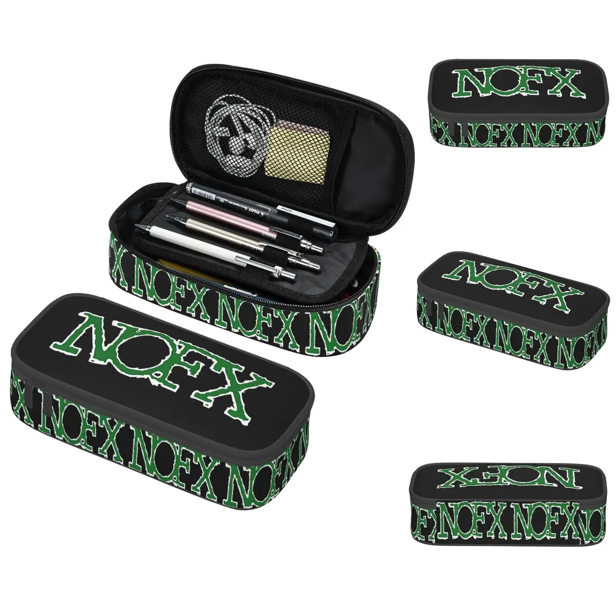 

Nofx Band Final Tour Skull Pencil Case for Studen Gifts Pen Box Pencil Bag Stationery Supplies Pen Holder Bag