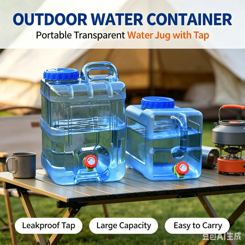 Portable Car Bucket Pure Water Tank with Faucet Container Water Tank Water Storage Device Outdoor Camping Cooking Picnic Bucket