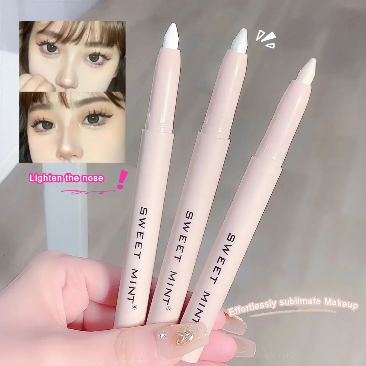 Lidschatten liegend Seidenraupe Text marker Stift koreanische Augen Make-up matte weiße Perle Hochglanz aufhellen Glitter Lidschatten Stick