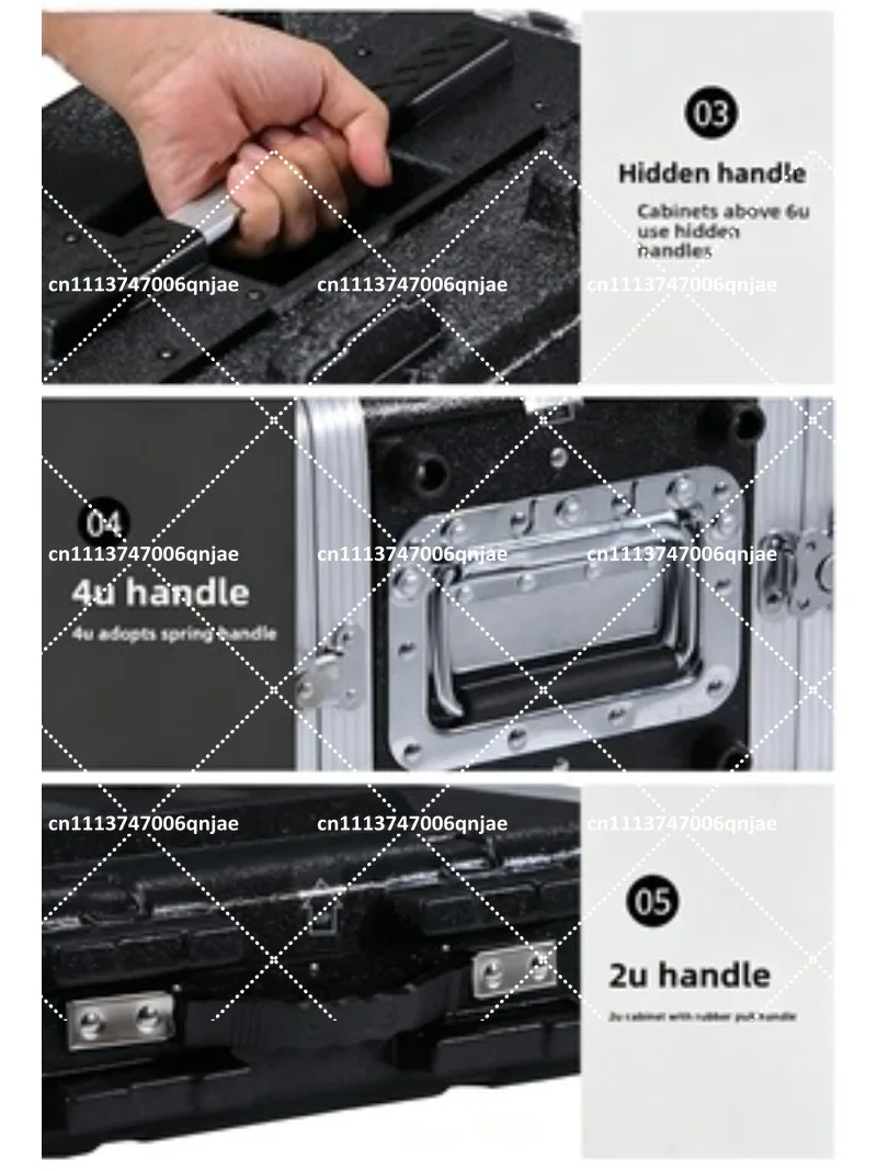 ABS Plastic Portable 4U Power Amplifier Case with Microphone Receiver Drawer, 8U Cabinet & Wireless Mic Chassis